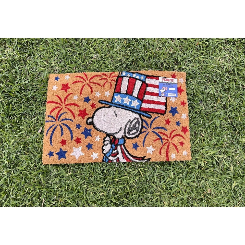 Peanuts Patriotic Snoopy Coir Doormat